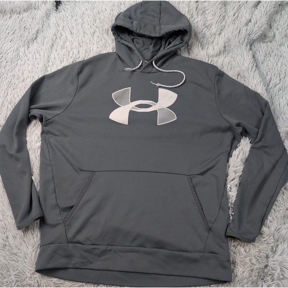 Under Armour Sweatshirt Womens XL Gray Hoodie Loose Pockets Athletic Street Wear